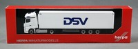 "Herpa 318198 H0,1:87 Mb Actros Bigspace Lowliner-KüHlkoffer-Sattelzug \"Dsv\" (Dk)"