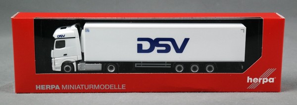 "Herpa 318198 H0,1:87 Mb Actros Bigspace Lowliner-KüHlkoffer-Sattelzug \"Dsv\" (Dk)"-image