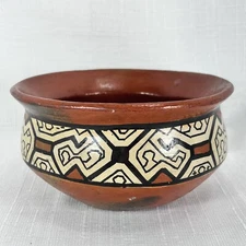 Shipibo Tribe Peru Indigenous Amazon Clay Bowl