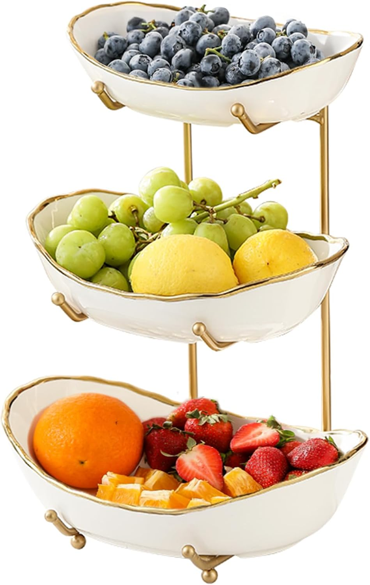 Fruit Bowl For Kitchen Counter Tier Ceramic Serving Bowls With