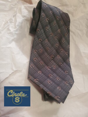 Circle S Sidran Silk Gray Men s Tie Horse Horseshoe Western Cowboy 60L