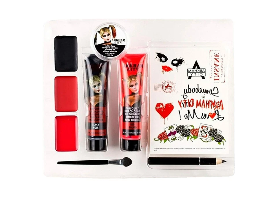 Mujeres BATMAN Arkham City Videojuego Harley Quinn Maquillaje Halloween Kit de Cosméticos Foto 2 de 2
