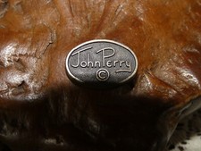 John Perry Orca Killer Whale Art Sculpture on Burl Wood Base Marine Collectible