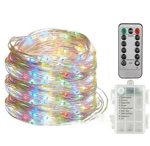50-100 LEDs Battery Operated Mini LED Copper Wire String Fairy Lights W/ Remote - Picture 14 of 15