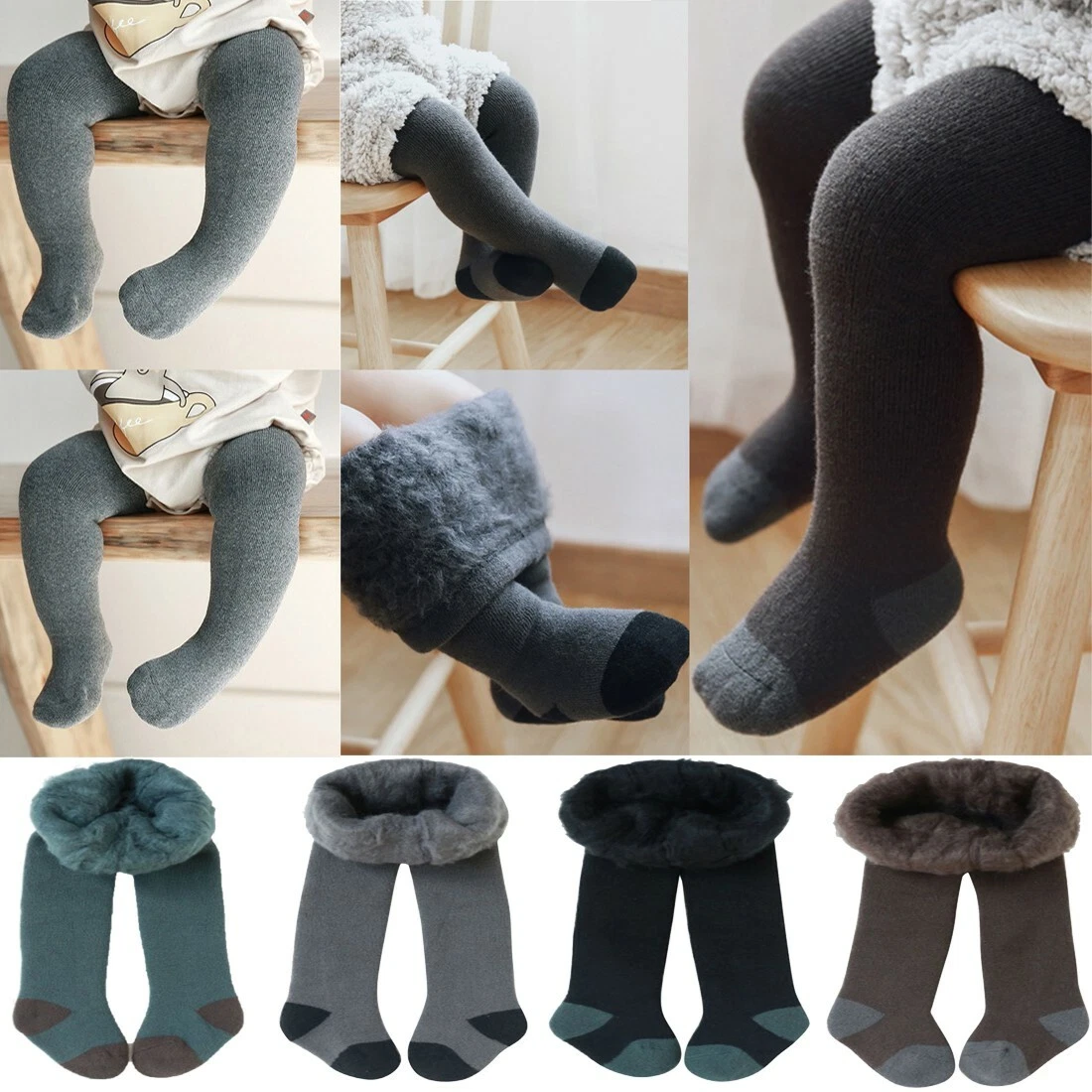 Amazon.com: Toddler Kids Baby Girls Cotton Thick Fleece Lined Warm Leggings  Pantihose Stretchy Basic Ninth Ankle Length Pants Pantyhose for Winter  Stocking Clothes for Girls (Grey, 6-12 Months) : Clothing, Shoes &