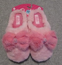Mattel Barbie Pink Memory Foam Slippers with Pink Bows Size Medium New w Tags