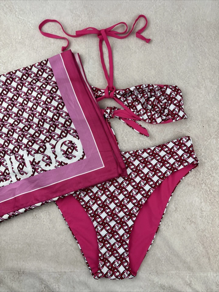 Liu Jo Bikini Swimwear Set With Monogram Logo Women’s Medium Sarong 55X35” READ - Image 4 of 4