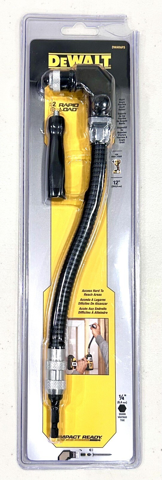 DeWALT DWARAF 12" Right Angle Flex Shaft Impact Driver Attachment Bit Holder NEW 885911438926 eBay