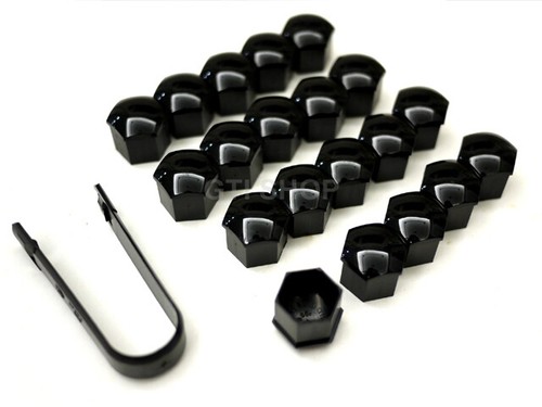 AUDI SKODA Original WHEEL LUG NUT COVER CAPS (BLACK) A1 A3 A4 A5 A6 TT Q5 Q3 Q2 - 第 1/5 張圖片
