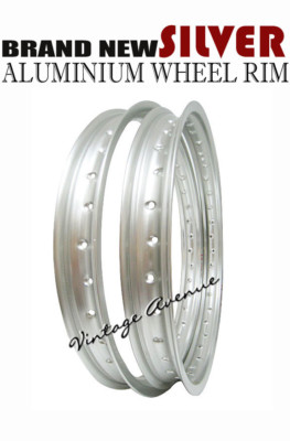 YAMAHA YZ80 A/B/C/D/E/F 1974-1979 ALUMINIUM (SILVER) FRONT + REAR WHEEL RIM