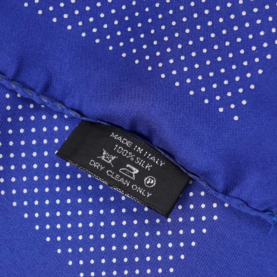 New $180 TOM FORD Royal Blue Dot Print Silk Pocket Square - Image 4 of 4