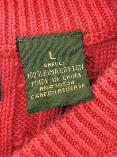 Orvis Sweater Weste Herren Large Signature Collection Rot Zopfmuster Pullover - Bild 4 von 8