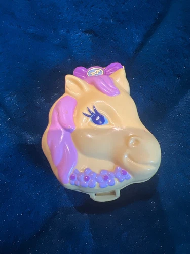 Vintage Polly Pocket Pony Ridin' Horse Compact-Yellow-2 Figures-1994 Bluebird