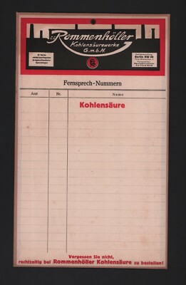 BERLIN, Advertising Wall Telephone Directory 1935, C. G. Rommenhöller
