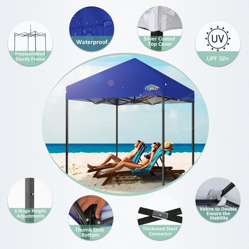 Portable 6.6x6.6 ft Canopy Tent with UV Protection - Perfect for Outdoor Events - Picture 5 of 9