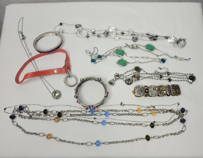 Lia Sophia Alex amd Ani Mixed Silver Jewelry Lot Necklaces and