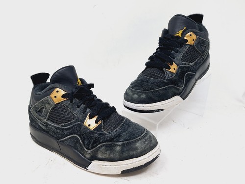 Air Jordan 4 Retro Preschool Royalty Black Sneaker Youth Size 2Y 308499-032