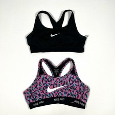 Lot Of 2 Nike Pro Dri-Fit Sports Bras Women  s Size Large Black Pink