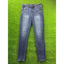 American Eagle Next Level Jegging Sz 10 Long Womens Skinny Jeans Blue Denim AEO
