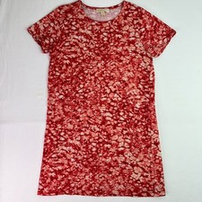 Michael Kors Womens Red Floral Knee Length Shift Dress Size Large