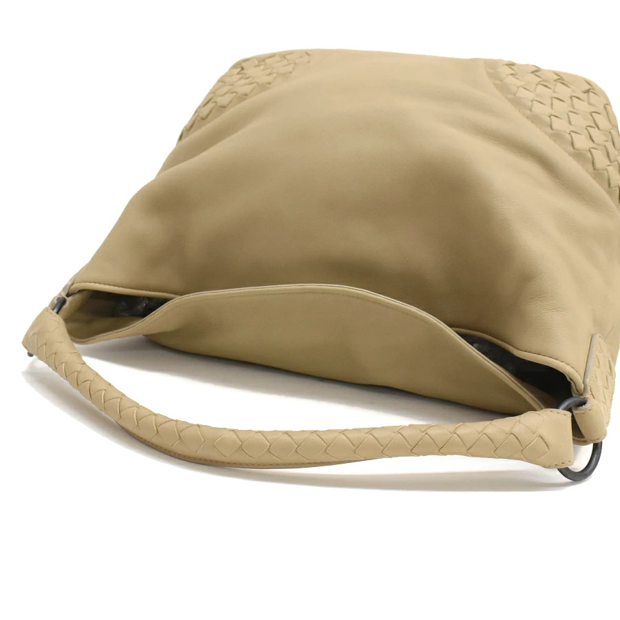 Bottega Veneta 222806 Intrecciato Leather Light Brown Hobo Bag Ladies Auth