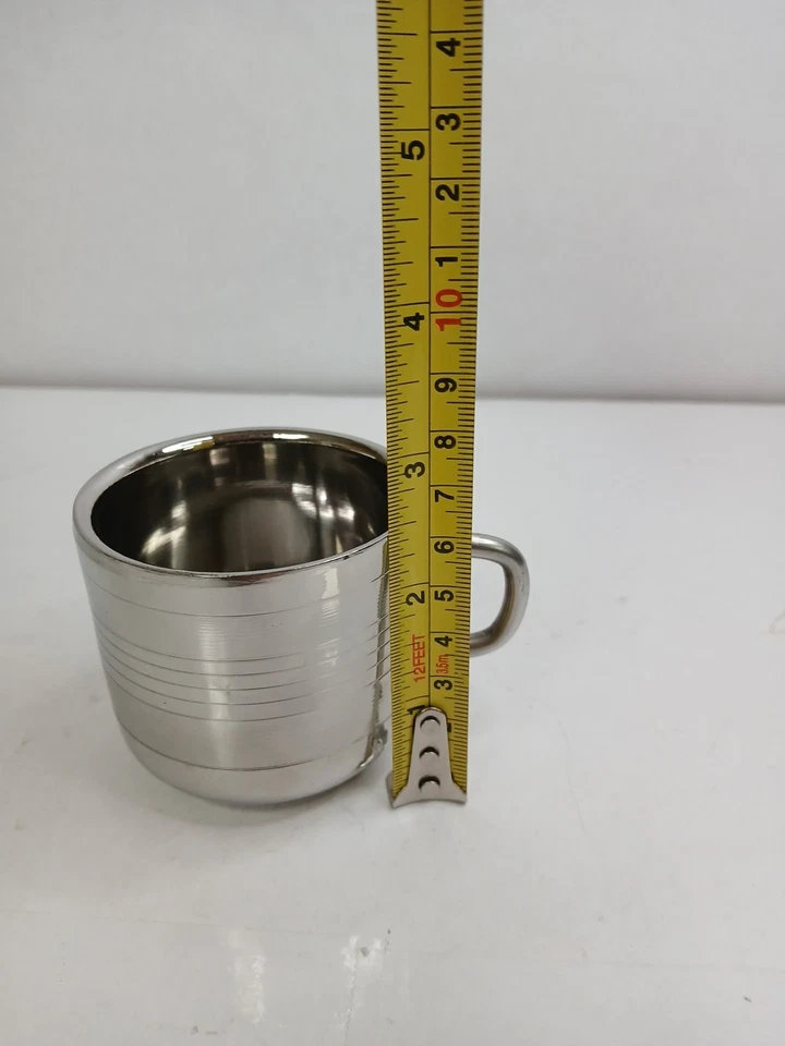 4 tazas de acero inoxidable pequeñas con asa Foto 2 de 4