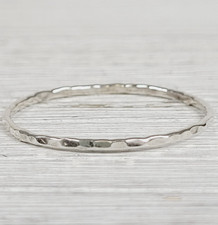 VINTAGE THIN HAMMERED BAND STERLING SILVER 925 RING SZ 9.5 SOUTHWEST RETRO