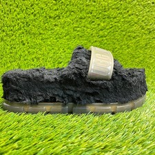 UGG Fluffita Clear Womens Size 6 Black Casual Walking Slip On Platform Slippers