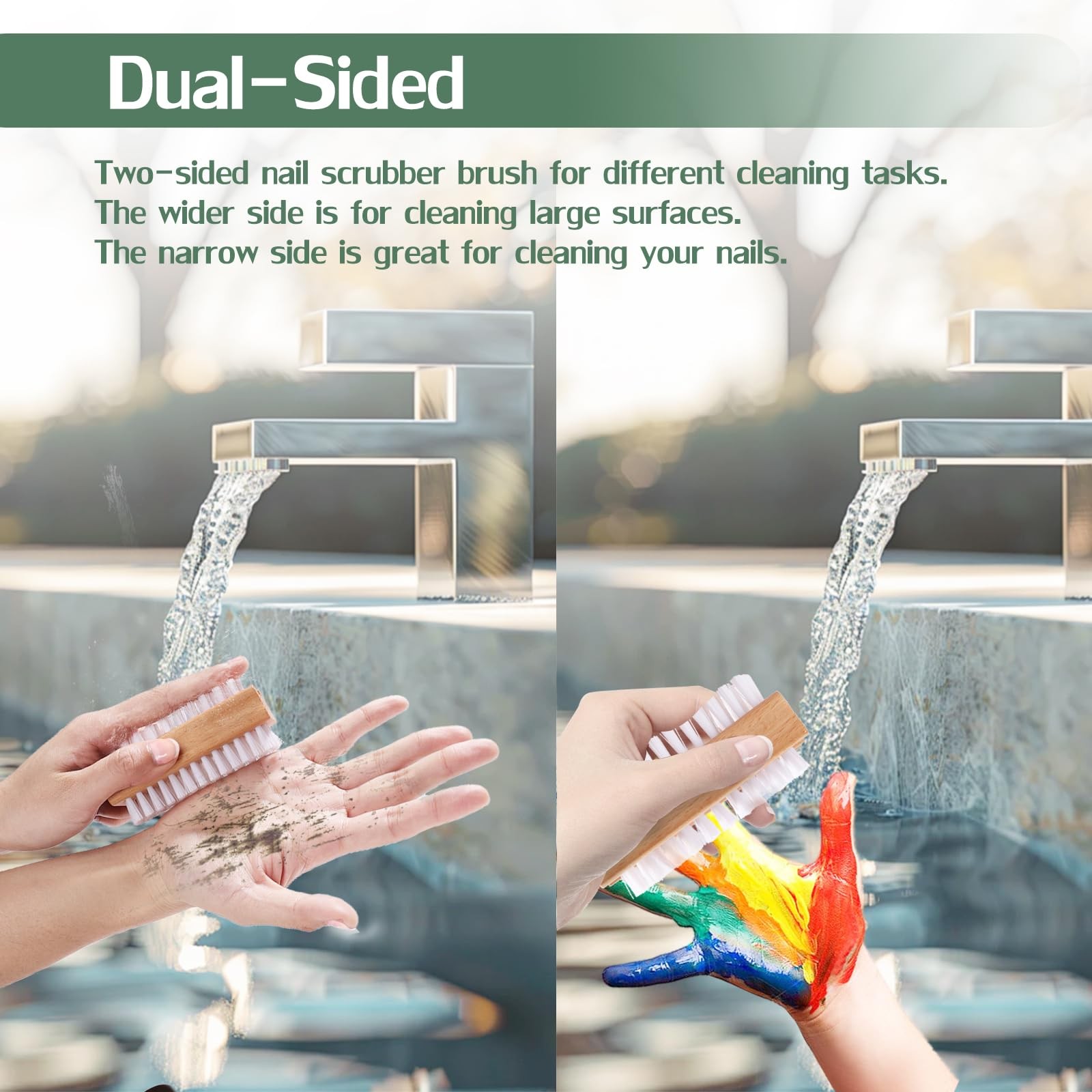 DBEBTOOL Nail Brush Set - 4pcs Two-Side Fingernail Brushes for Off White  thumbnail 4