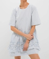 Ganni Stripe Cotton Mini Dress Size 40
