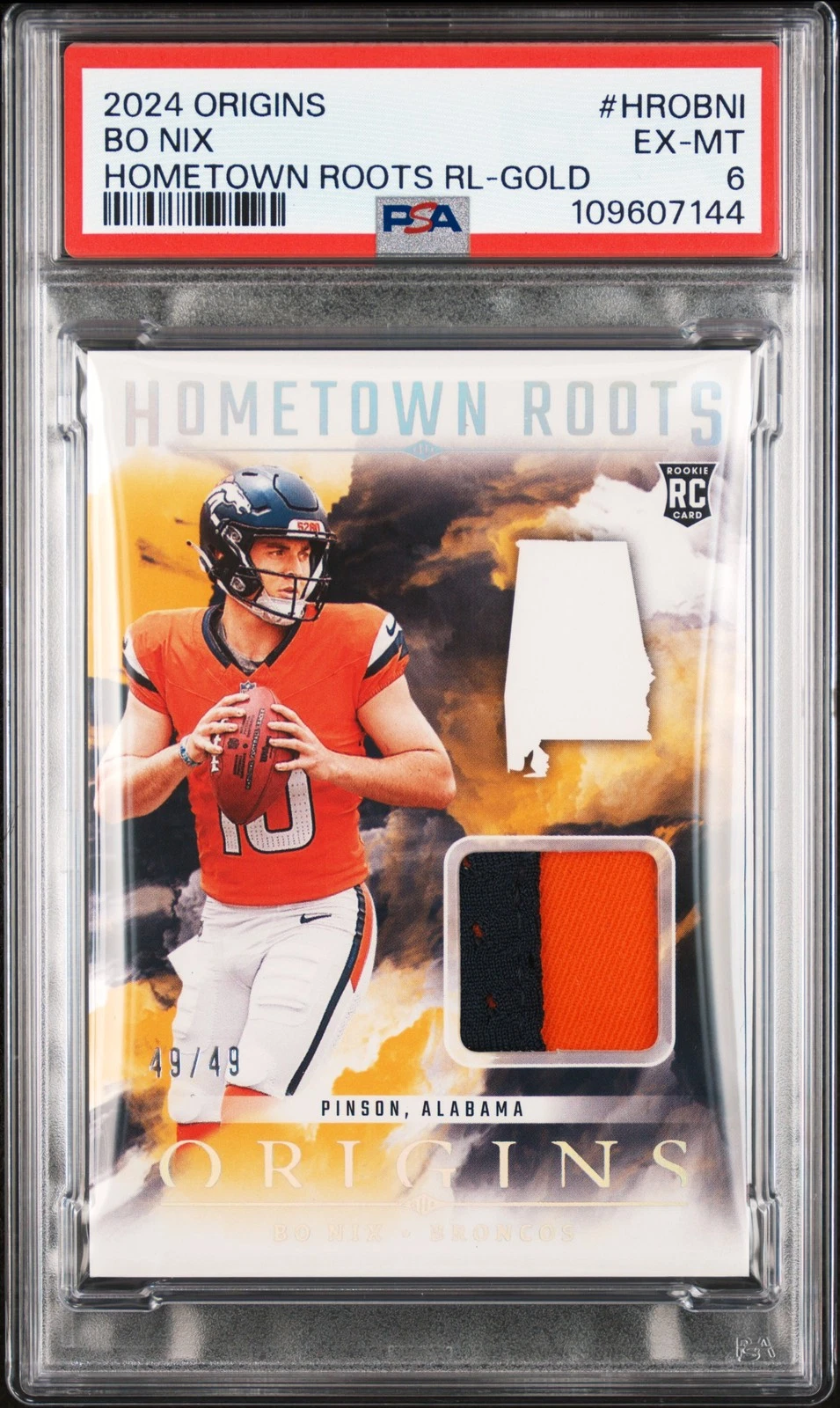 Bo Nix Panini Origins Hometown Roots Relics #HROBNI Gold