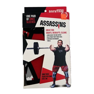 NEW Small RockTape Assassins Compression Knee Support Sleeves 5mm Thick Red Camo - Image 1 of 4