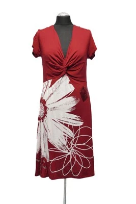 Desigual A-Linie Kleid L rot gemustert Pailetten leicht - Bild 1 von 4