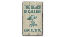 Beach is Calling and I Must Go Rustic Distressed Sign, Personalized Wood Sign
