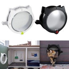 Small Round Cat Kitten Door with 4-way Lock Pet Window Lockable Safe Dog Puppy