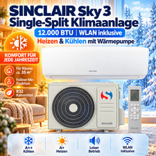 Sinclair Sky 3 Split-Klimaanlage 12000 BTU WLAN R32 A++ Inverter Wärmepumpe …