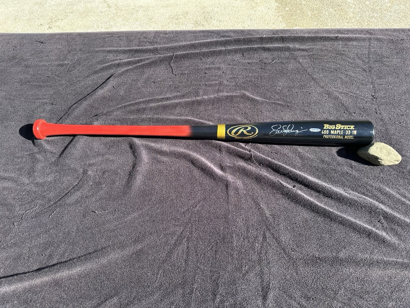 Evan Longoria Signed Maple Game Model Bat RED HANDLE Giants Rays MLB UD COA