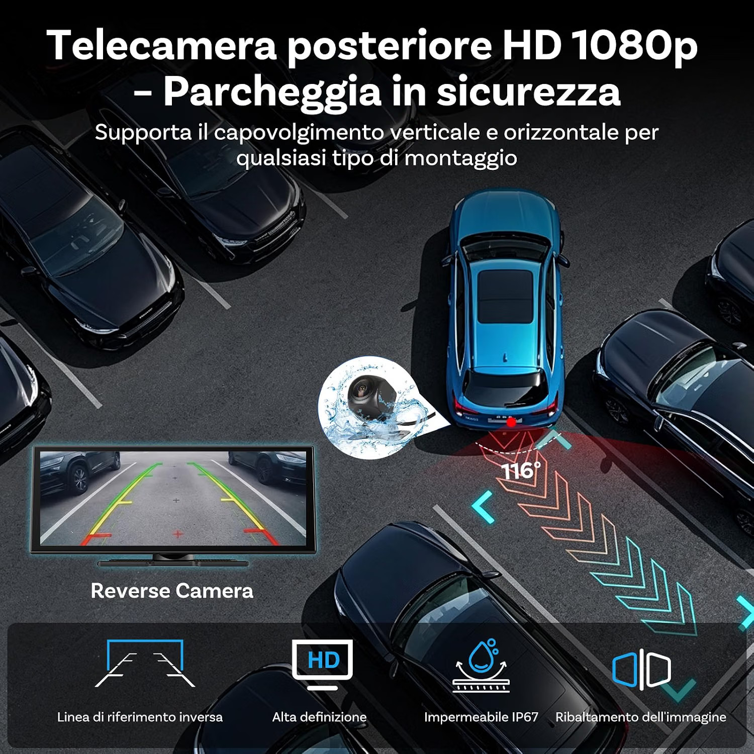 OTTOCAST ScreenFlow Schermo Auto 11,4 Pollici CarPlay Android Auto - Retrocamera - Miniatura 9