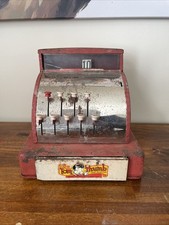 Vintage 1950s Tom Thumb Toy Cash Register, Western Stamping Co. Red Metal WORKS 