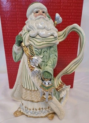 Fitz and Floyd ''Gregorian Collection  Pitcher'' Father Christmas W/ Lantern EUC