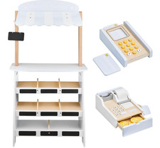 Mamabrum Supermarket Role Play for Kids - Wooden Toy Shop - Grocery Store Playse