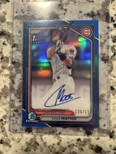 2024 Bowman Draft Cole Mathis Autograph Blue Refractor #BDC-81 Cubs
