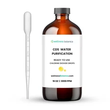 CDS  Water Purification ( 16oz  500ml ) Solution Ready to Use  (Glass Bottle)