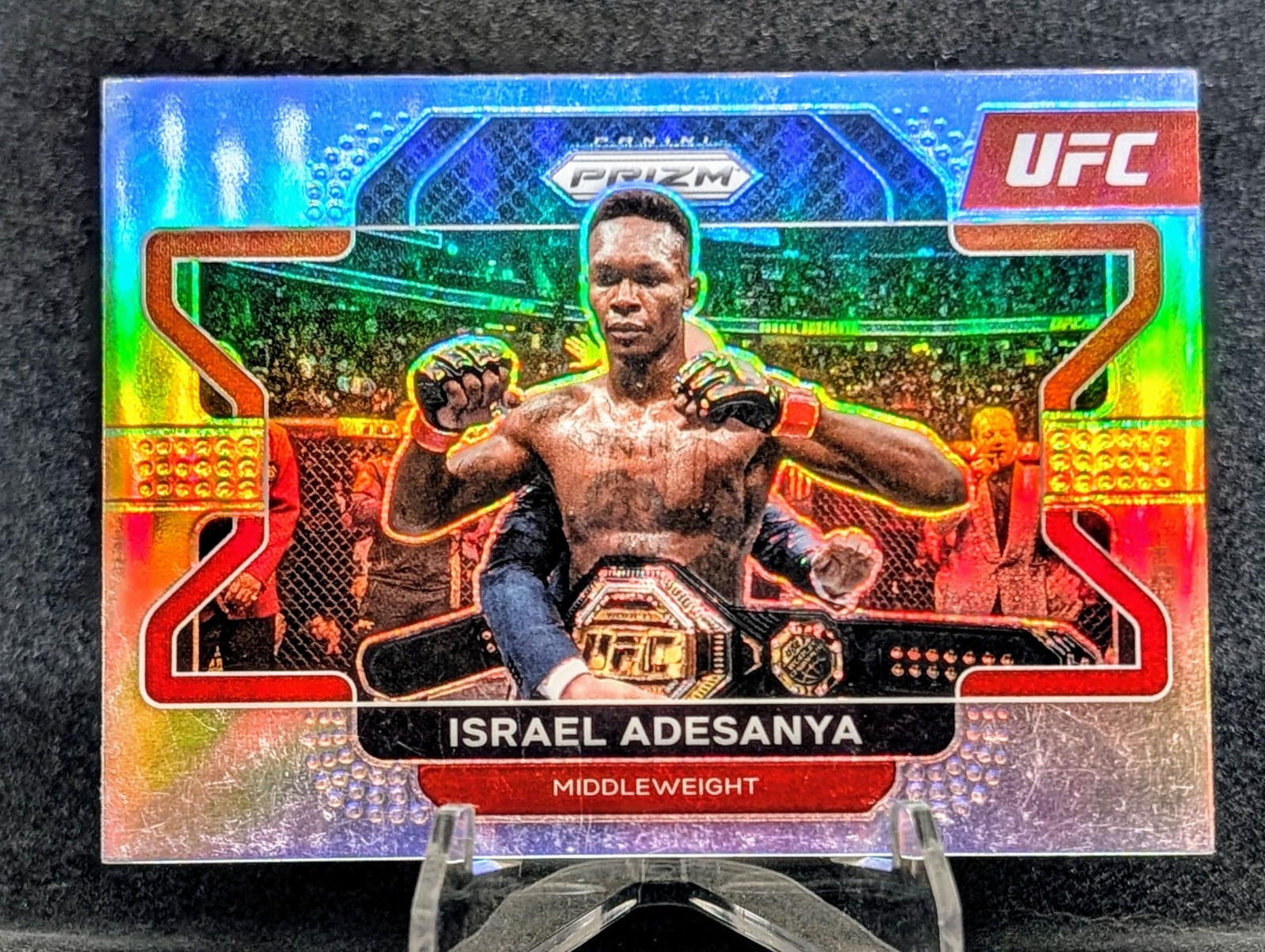2022 Panini Prizm UFC - Israel Adesanya #23 Silver Prizm Refractor