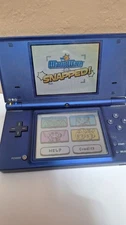 Nintendo DSi Metallic Blue Console W/Kingdom Hearts & Warioware No Stylus/Char.
