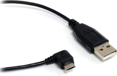 StarTech.com 3 ft / 91cm Micro USB Cable - A to Right Angle B - Black 