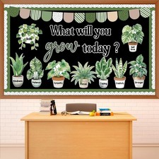 Plant Bulletin Board Decorations Set Inspirational Greenery Eucalyptus Classr...