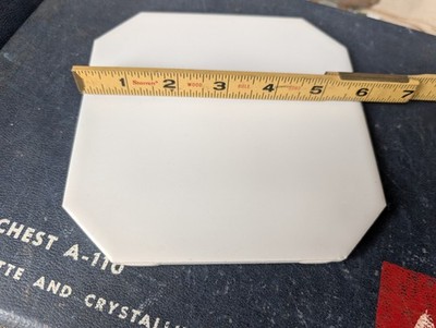 2 pcs American Olean Vintage Ceramic Tile 6'' Designer White Octagon  #61