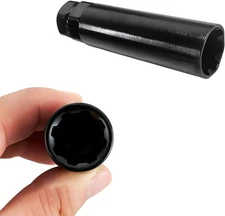 7 Spline Drive Tuner Socket Key Tool, Sturdy Steel Large Lugnuts Black 
