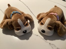 VTG 1980s Pair Kennel Kuddles Plush Toy Dogs -Tara Toy Co.